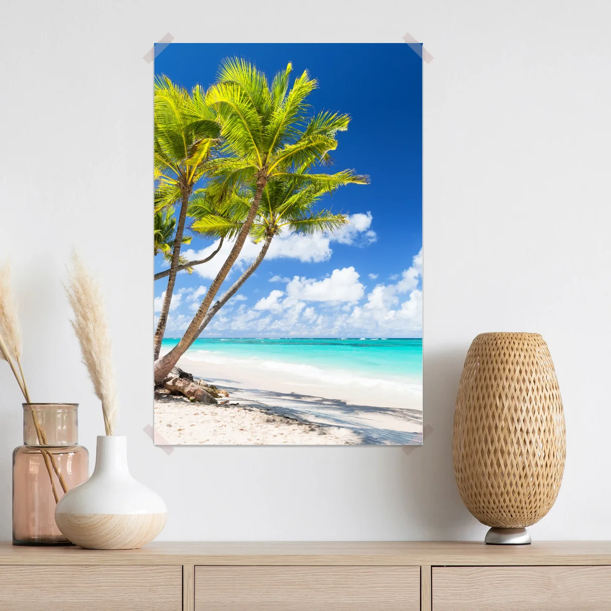 Poster tropischer palmstrand in Punta Cana Poster tropischer palmstrand in Punta Cana