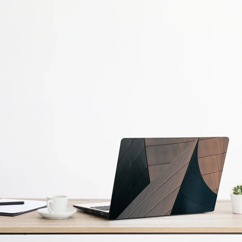 Naklejka na laptopa geometryczne formy architektoniczne w metalu