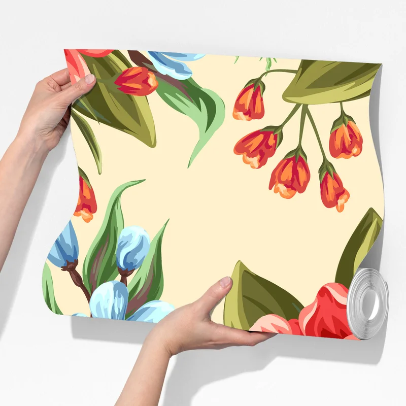 Fototapete lebhaftes aquarell blumenmuster Fototapete lebhaftes aquarell blumenmuster