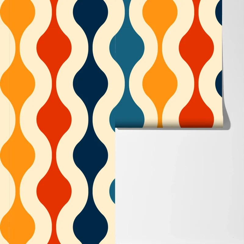 Fototapeta retro falisty wzór mid-century Fototapeta retro falisty wzór mid-century