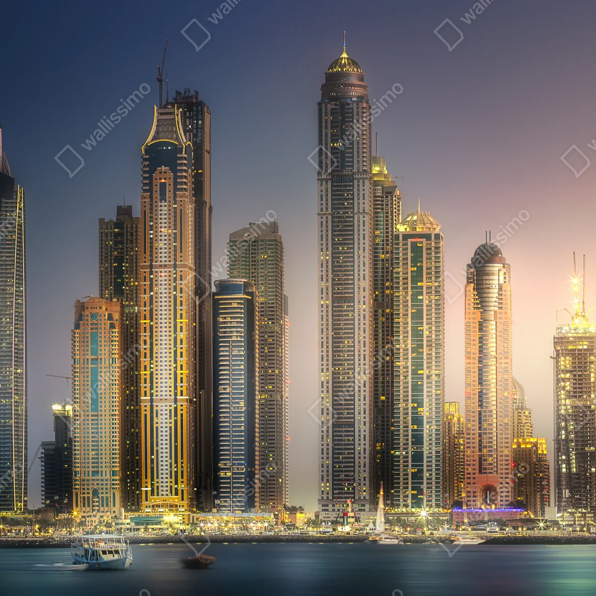 Fototapete goldene stadtansicht bei dämmerung Fototapete goldene stadtansicht bei dämmerung