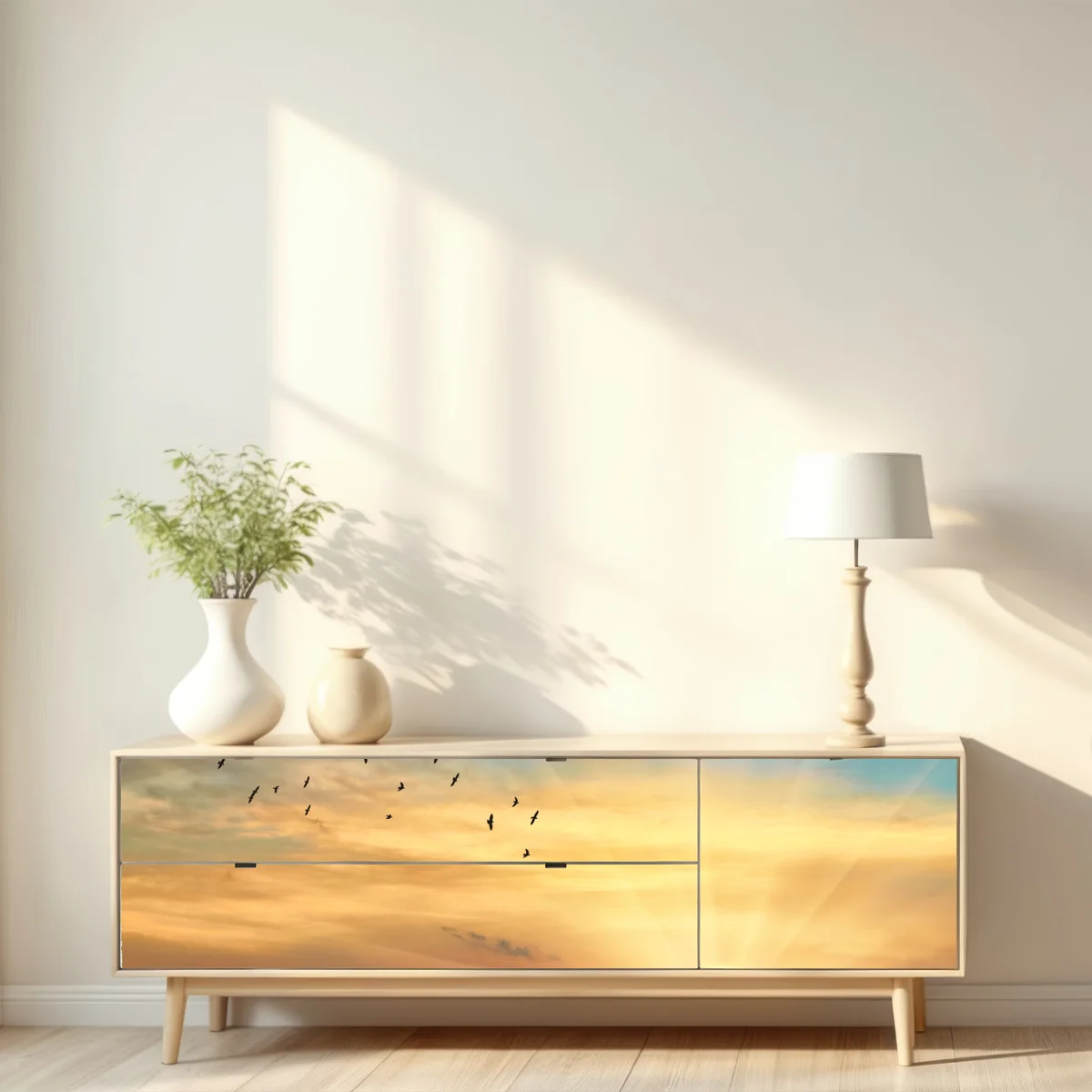 Repositionierbarer Aufkleber goldener sonnenaufgang über den wolken Repositionierbarer Aufkleber goldener sonnenaufgang über den wolken