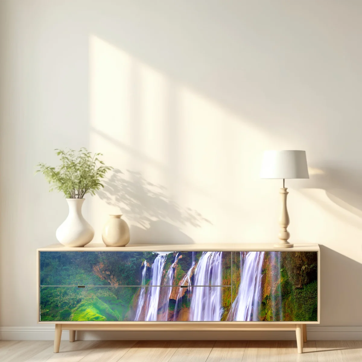 Repositionierbarer Aufkleber Jiulong wasserfall türkis kaskade in Luoping, China Repositionierbarer Aufkleber Jiulong wasserfall türkis kaskade in Luoping, China