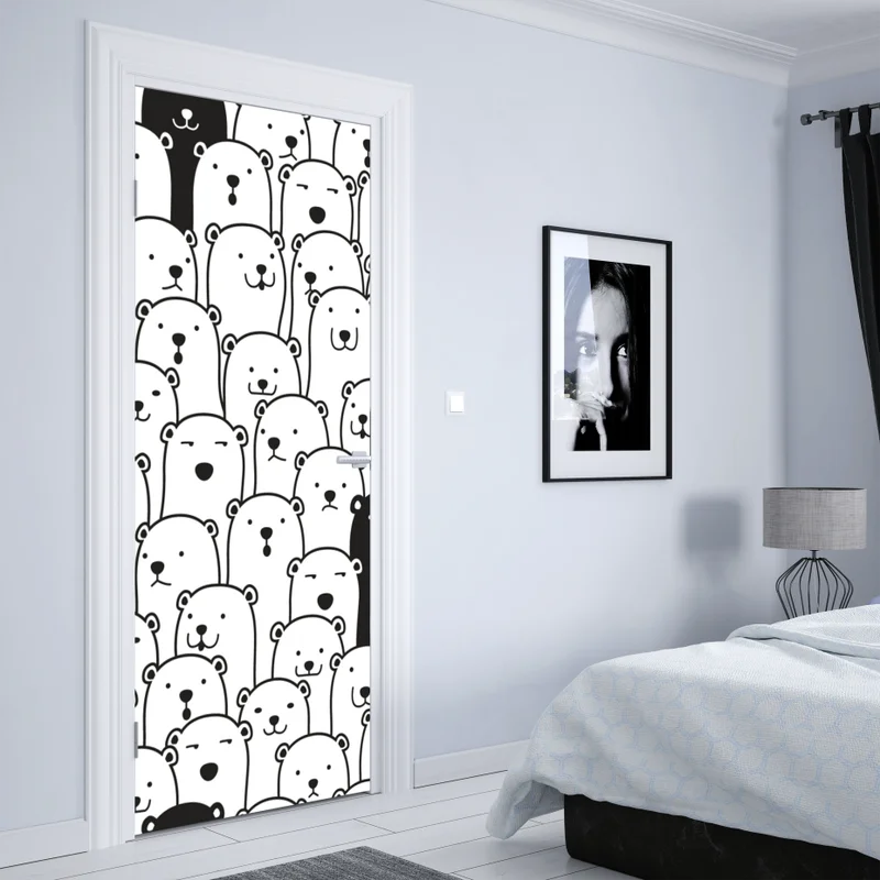 Türaufkleber niedliches muster mit bären