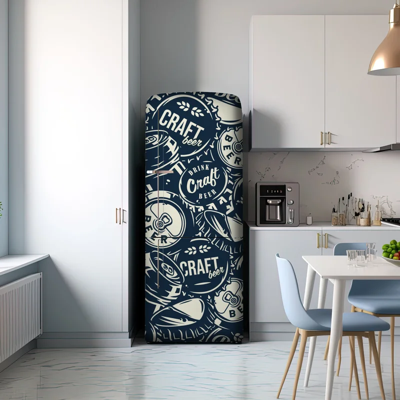 Kühlschrankaufkleber muster mit craft-bier kronkorken
