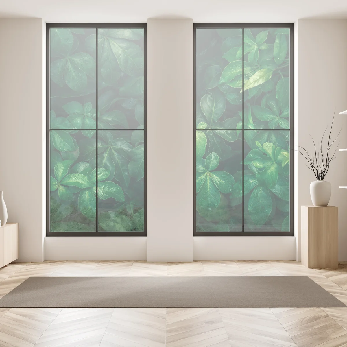 Fensteraufkleber üppiges tropisches grünes laub Fensteraufkleber üppiges tropisches grünes laub