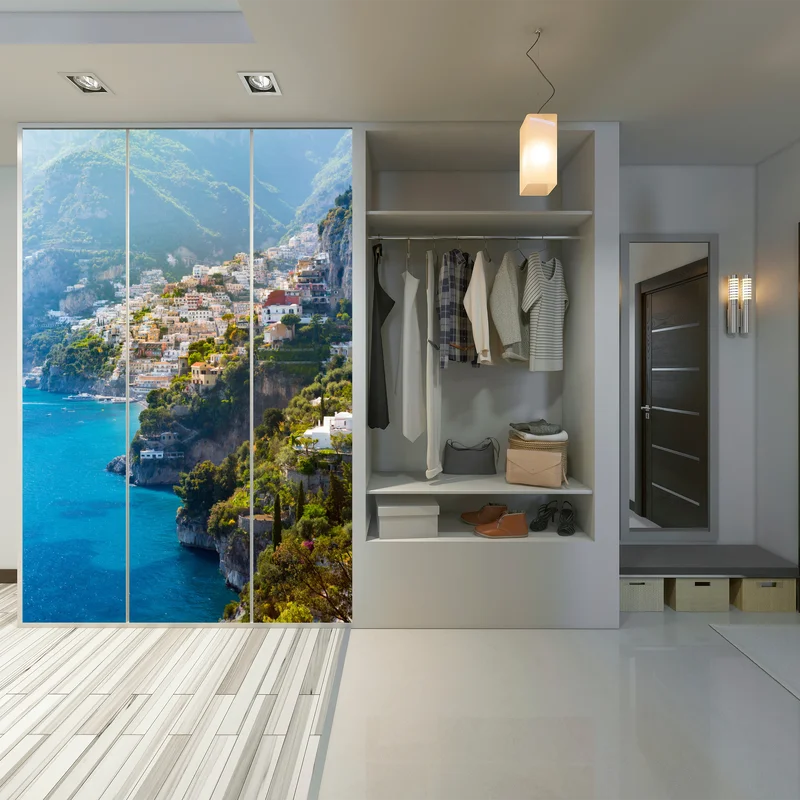 Schrankaufkleber Positano küstenpanorama an der klippe