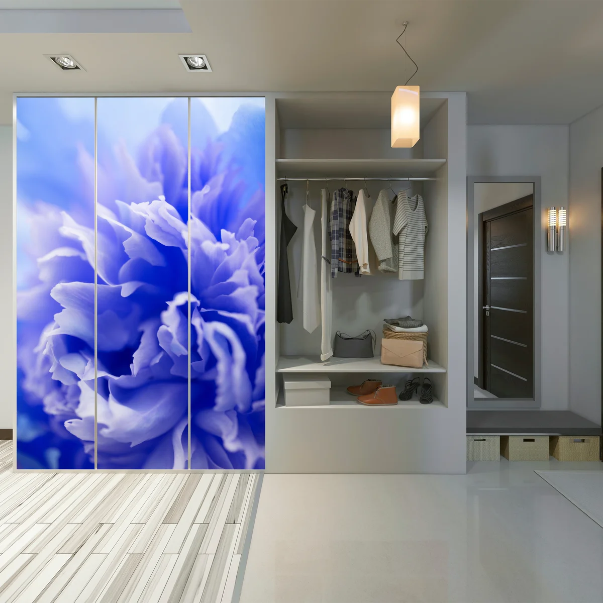 Schrankaufkleber sanfte blaue abstrakte blume nahaufnahme Schrankaufkleber sanfte blaue abstrakte blume nahaufnahme