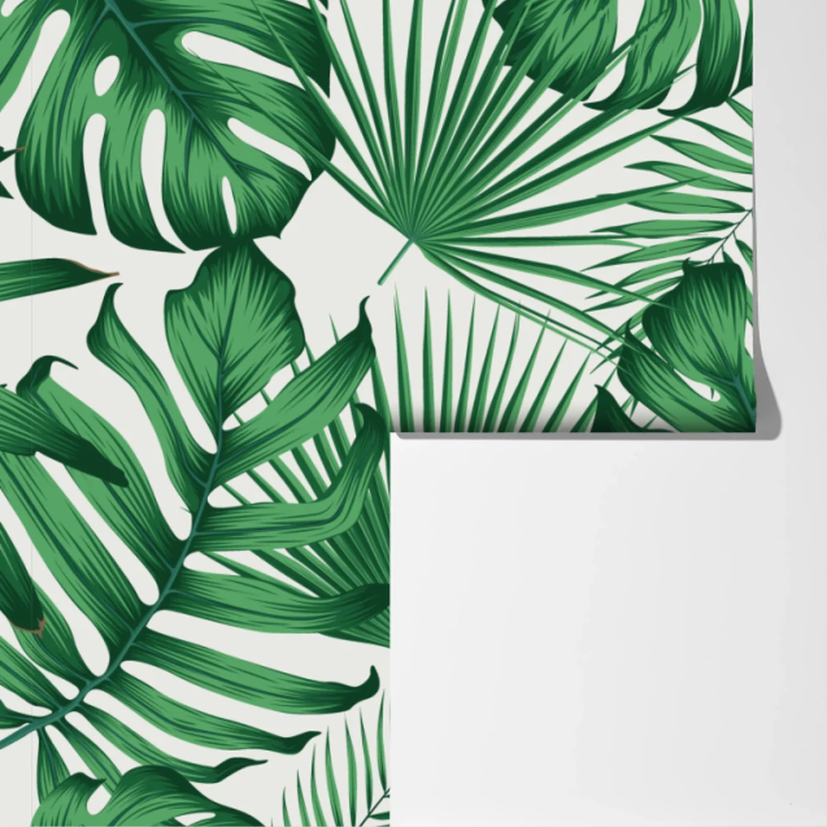 Fototapete tropisches monstera- und palmblättermuster Fototapete tropisches monstera- und palmblättermuster