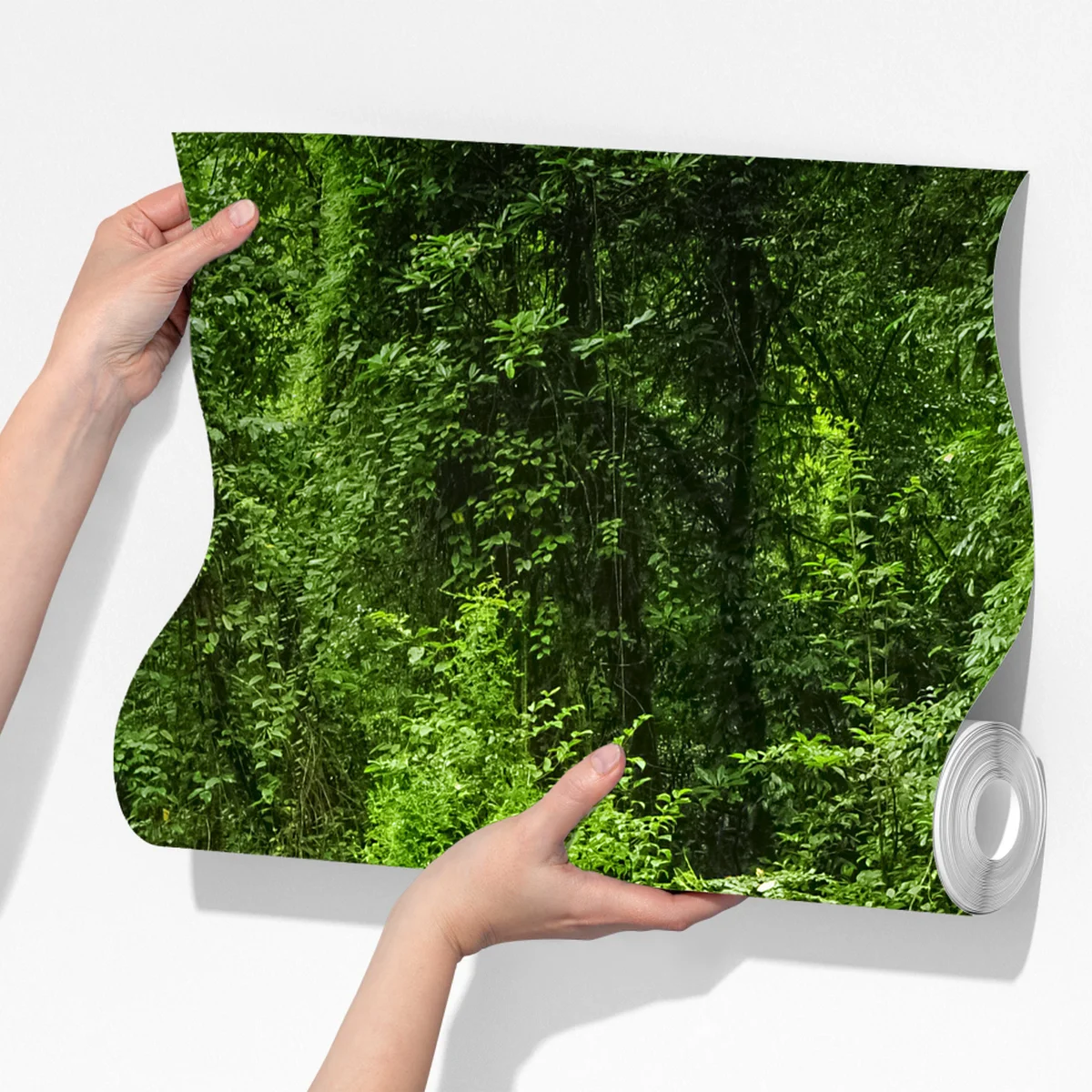 Fototapete üppiger grüner waldwasserfall Fototapete üppiger grüner waldwasserfall