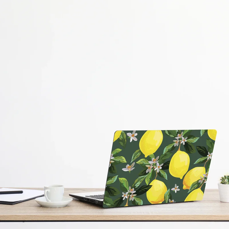 Laptop-Aufkleber botanisches zitronenmuster