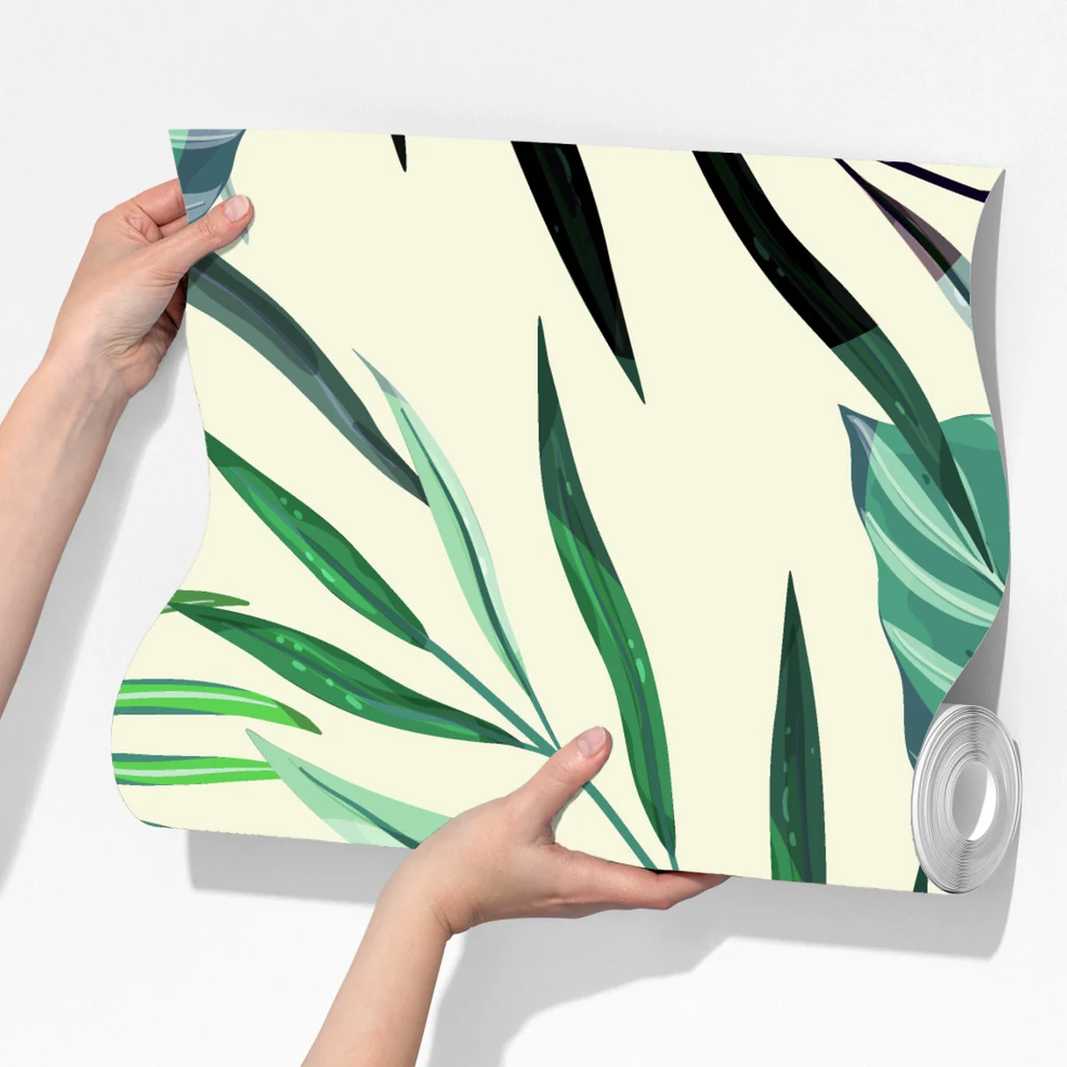 Fototapete tropisches blattmuster in grünen tönen Fototapete tropisches blattmuster in grünen tönen