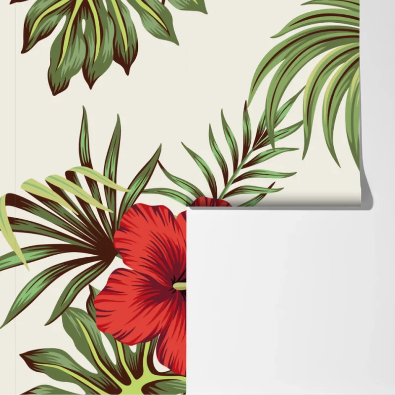 Fototapete tropisches hibiskusmuster Fototapete tropisches hibiskusmuster