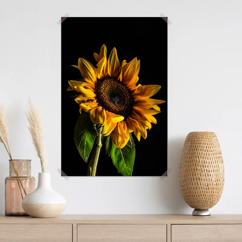 Poster goldene sonnenblume in nahaufnahme Poster goldene sonnenblume in nahaufnahme