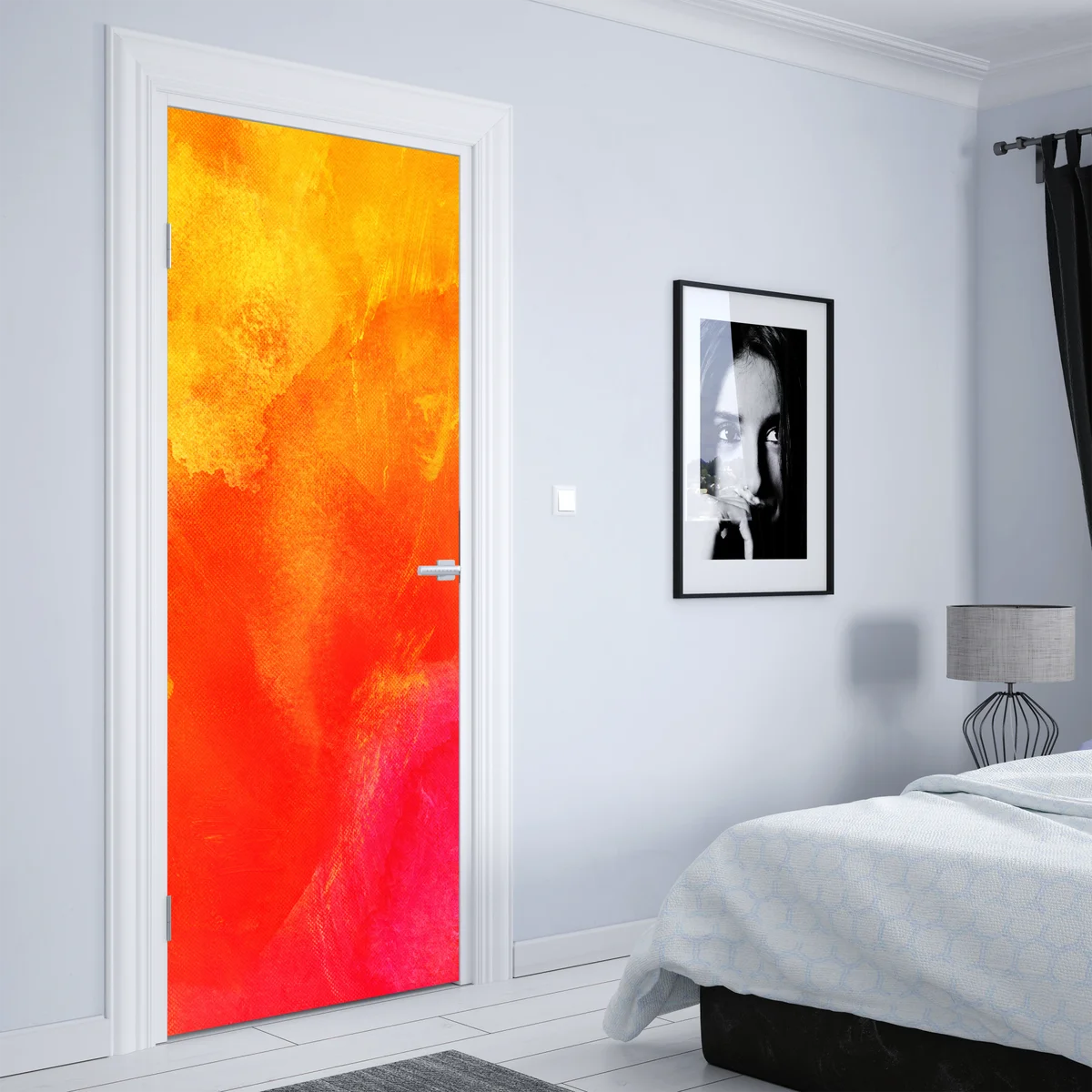 Türaufkleber lebendiger oranger abstrakter verlauf Türaufkleber lebendiger oranger abstrakter verlauf