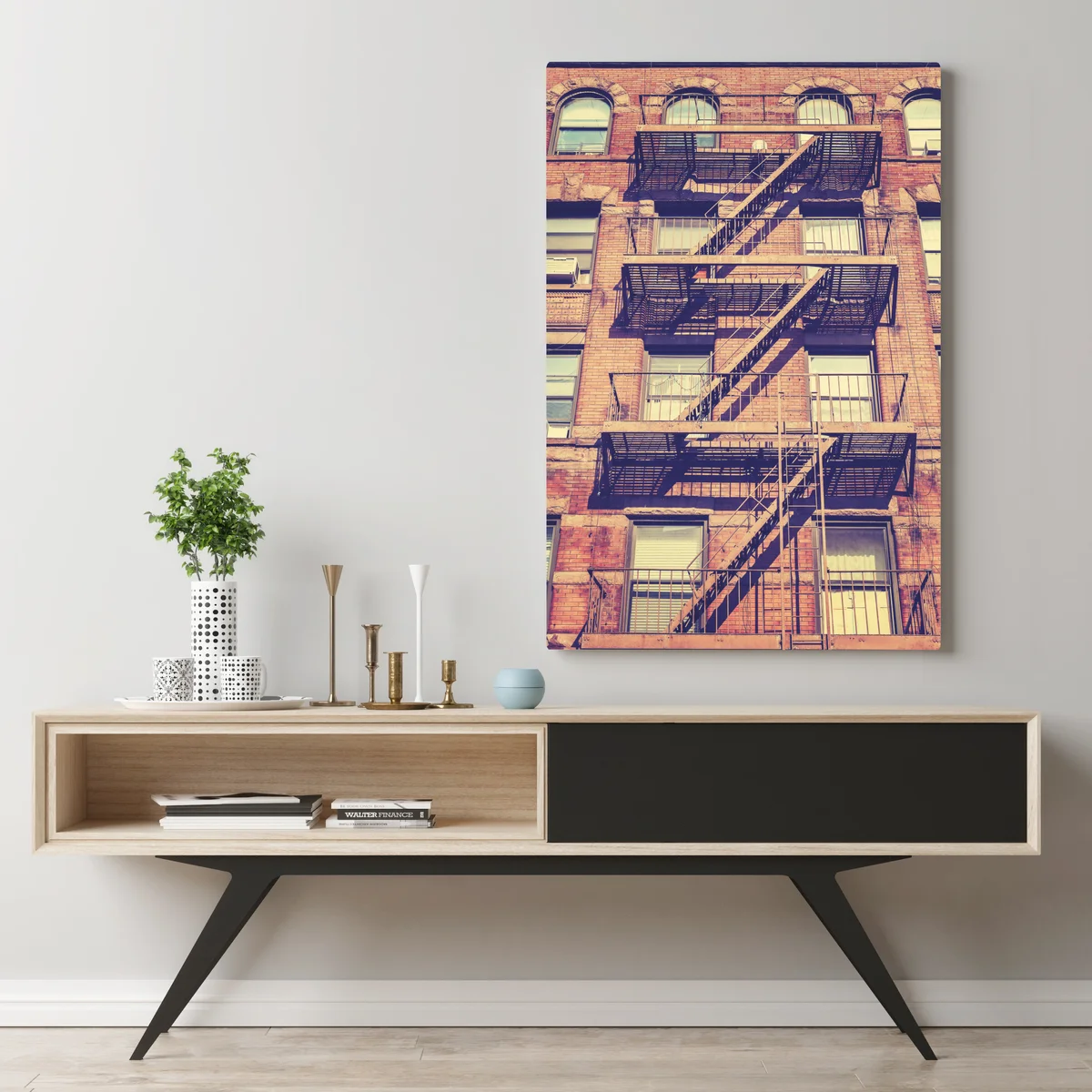 Leinwandbild vintage feuertreppen aus New York Leinwandbild vintage feuertreppen aus New York