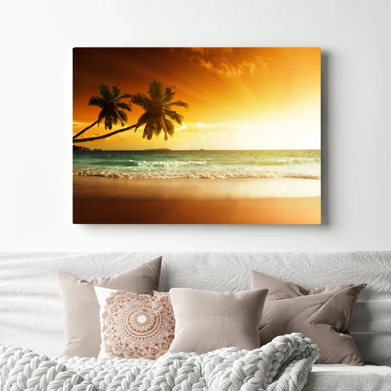 Leinwandbild tropischer sonnenuntergang am strand Leinwandbild tropischer sonnenuntergang am strand