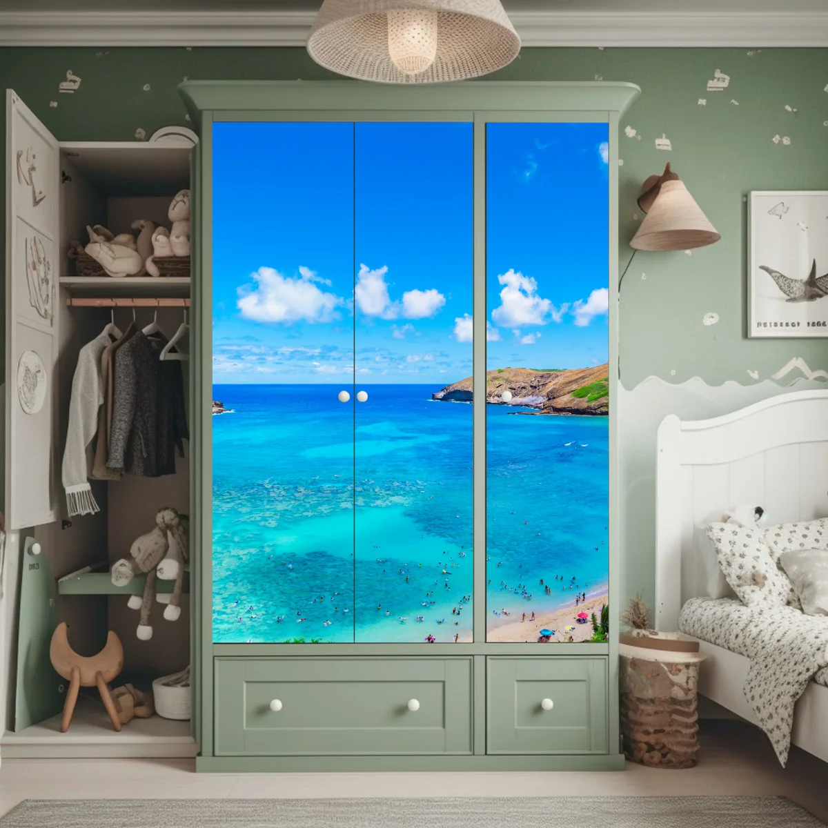 Schrankaufkleber tropische türkisfarbene bucht panorama Schrankaufkleber tropische türkisfarbene bucht panorama