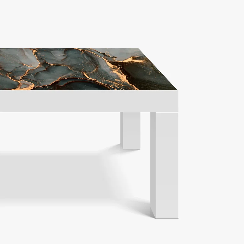 Tischaufkleber und Schreibtischaufkleber luxuriöse türkis abstraktion mit goldenen adern