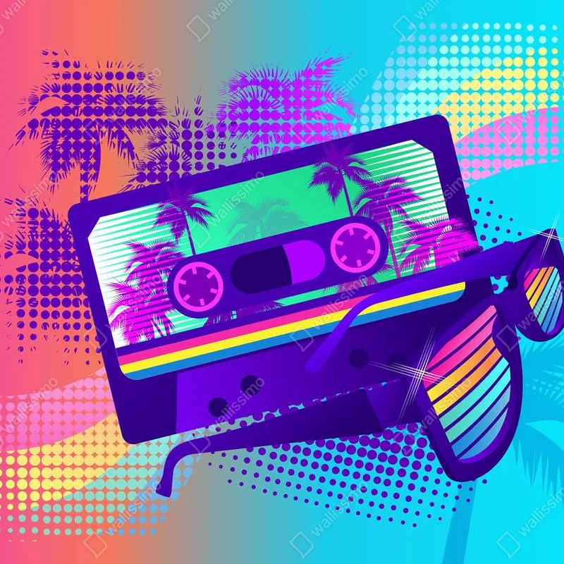 Leinwandbild Retro-Party-Welle • Leinwandbilder bei Wallnifity® Leinwandbild Retro-Party-Welle • Leinwandbilder bei Wallnifity®