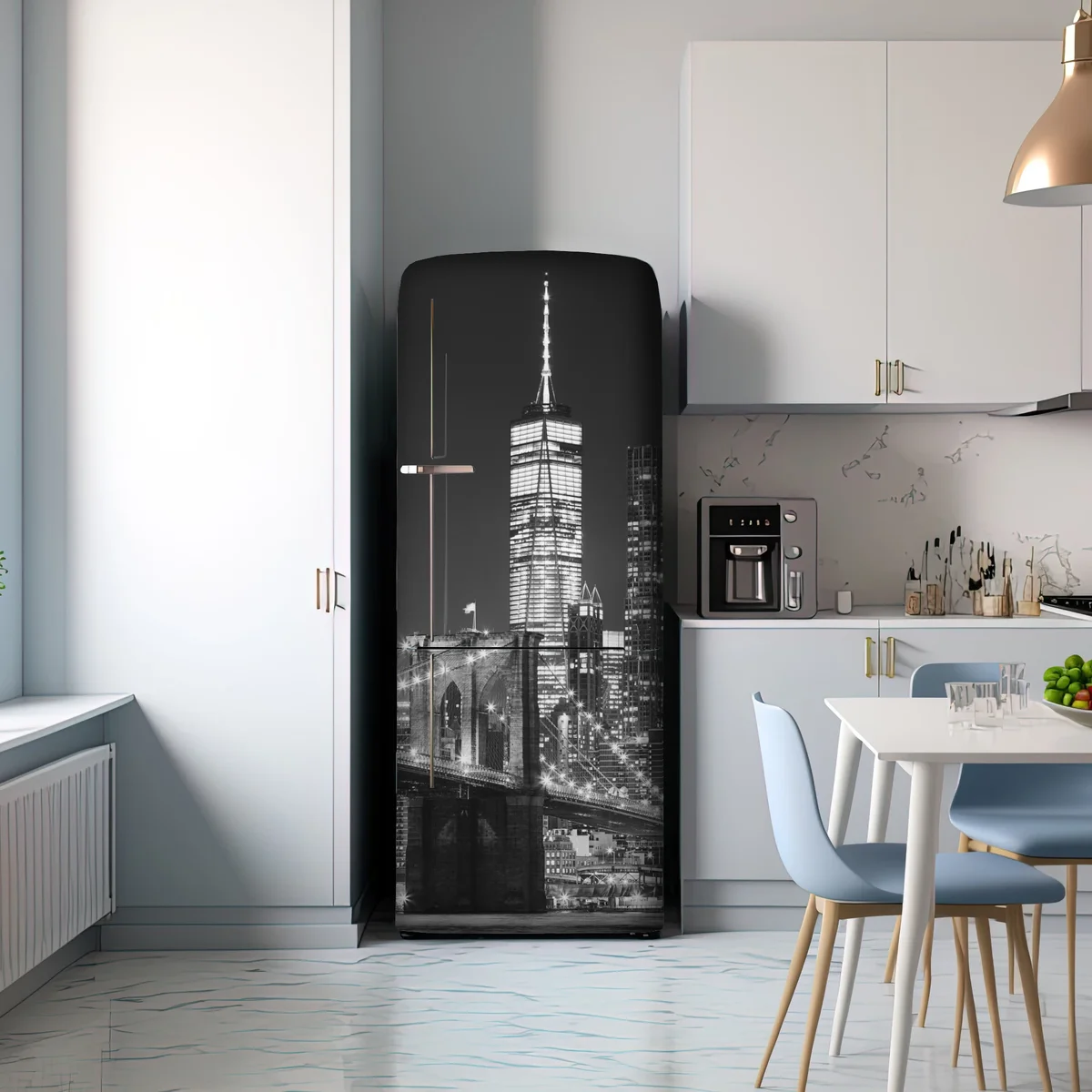 Kühlschrankaufkleber Brooklyn Bridge und Manhattan skyline bei nacht Kühlschrankaufkleber Brooklyn Bridge und Manhattan skyline bei nacht