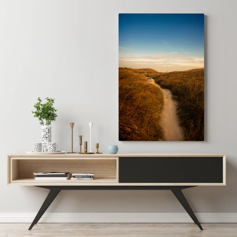 Leinwandbild sonnenbeschienener weg durch die dünen Leinwandbild sonnenbeschienener weg durch die dünen