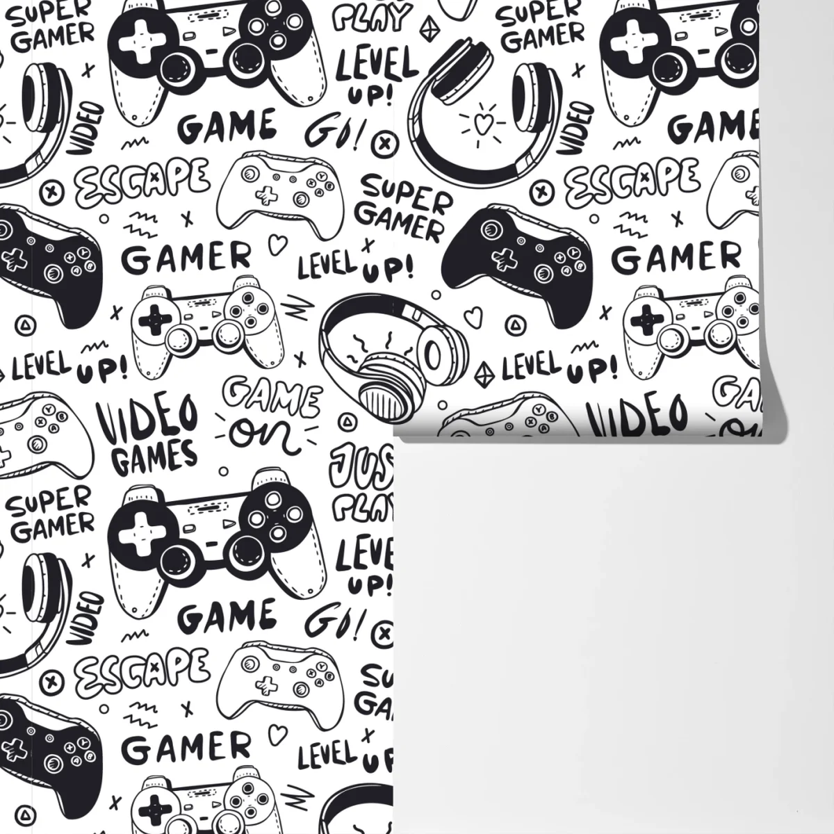 Fototapete doodle-muster mit videospiel-controllern Fototapete doodle-muster mit videospiel-controllern