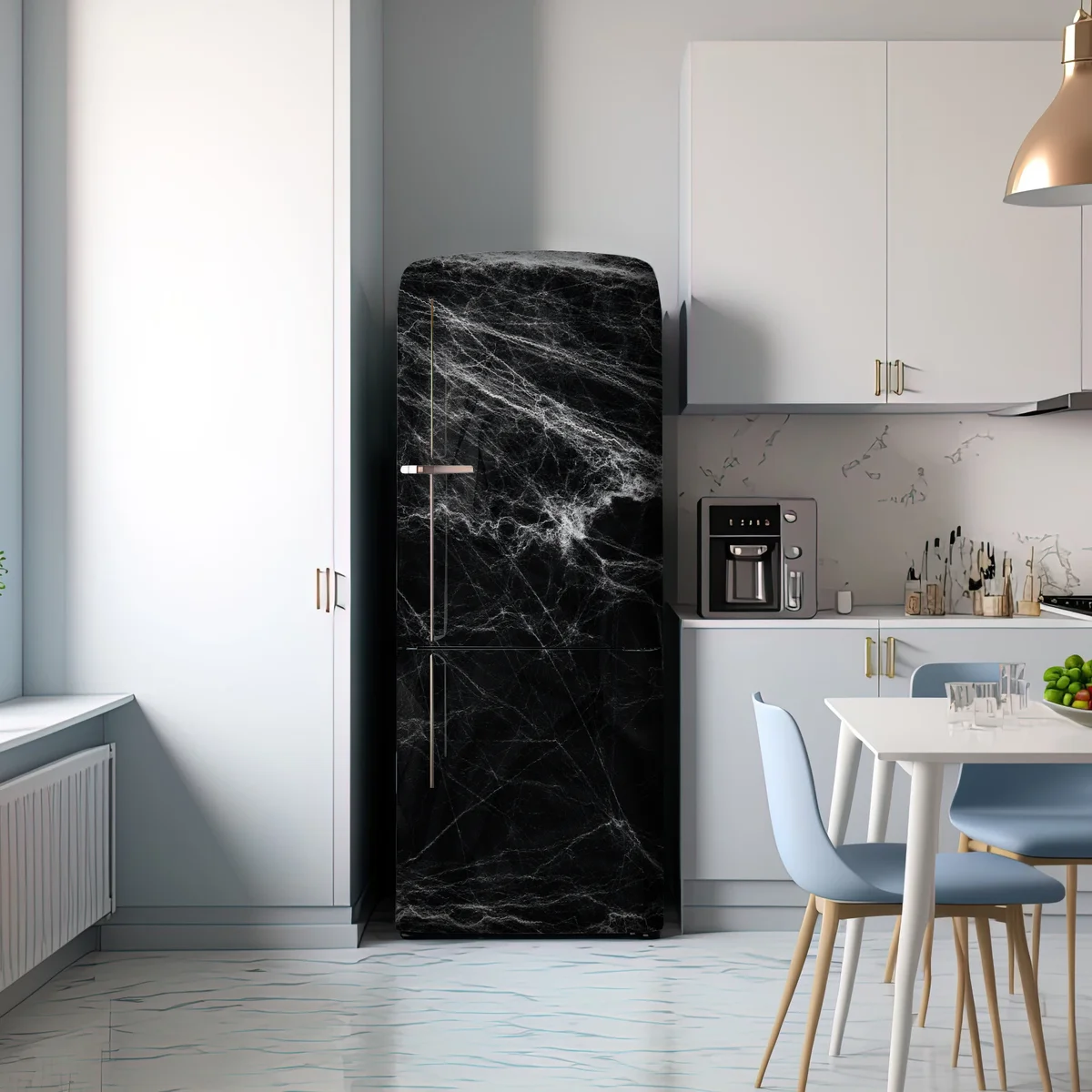 Kühlschrankaufkleber gespenstisches spinnennetz auf schwarzem hintergrund Kühlschrankaufkleber gespenstisches spinnennetz auf schwarzem hintergrund