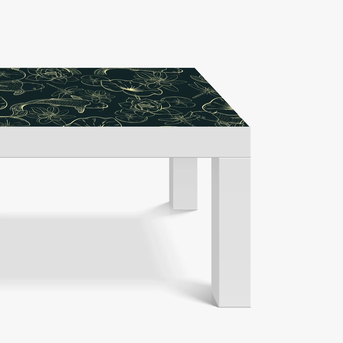 Tischaufkleber und Schreibtischaufkleber handgezeichnetes koi- und lotusmuster Tischaufkleber und Schreibtischaufkleber handgezeichnetes koi- und lotusmuster