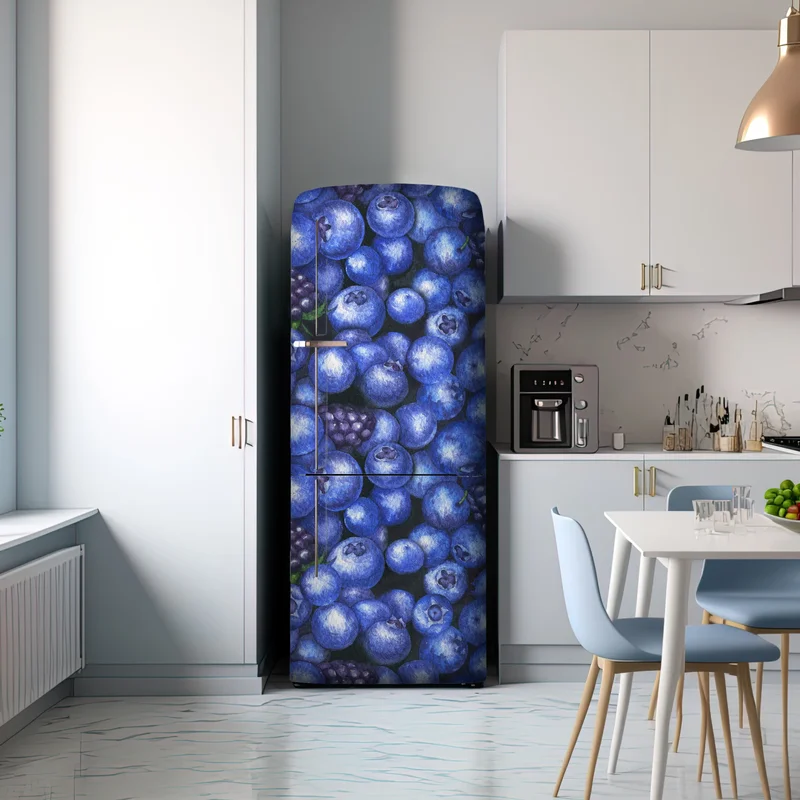Kühlschrankaufkleber aquarellmuster mit blaubeeren und brombeeren