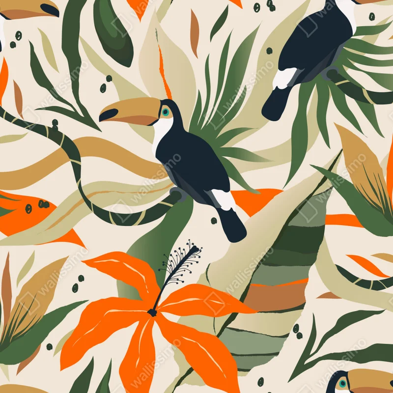 Fototapete tropisches tukanmuster Fototapete tropisches tukanmuster