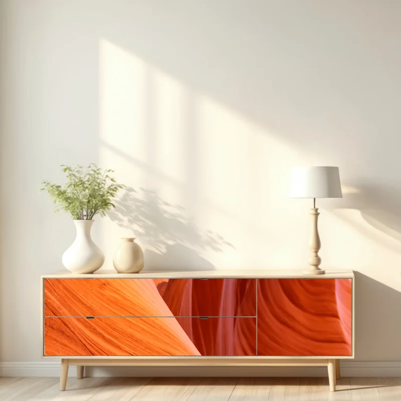 Repositionierbarer Aufkleber warmer sandstein schlucht abstrakt