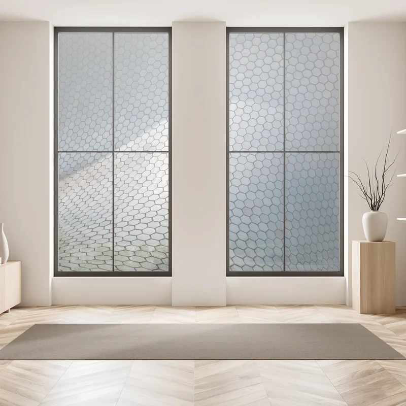 Fensteraufkleber metallische hexagon geometrische fassade