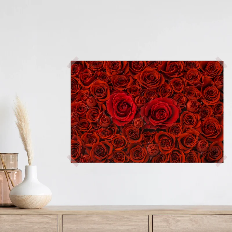 Poster prunkvolle collage roter rosen Poster prunkvolle collage roter rosen