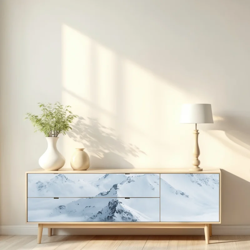 Repositionierbarer Aufkleber verschneite gipfel des Kaukasus im dämmerlicht