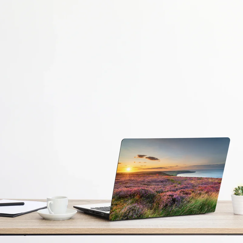 Laptop-Aufkleber sonnenuntergang über der heide auf den North York Moors Laptop-Aufkleber sonnenuntergang über der heide auf den North York Moors