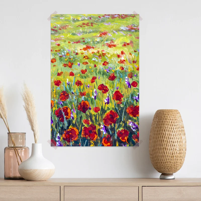 Poster impressionistische mohnwiese Poster impressionistische mohnwiese