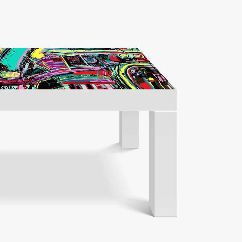 Tischaufkleber und Schreibtischaufkleber lebhafte türkis abstrakte autokomposition