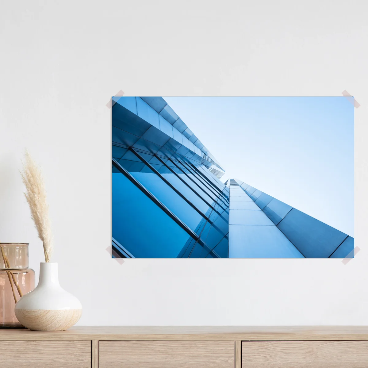 Poster moderne blaue glasfassade Poster moderne blaue glasfassade