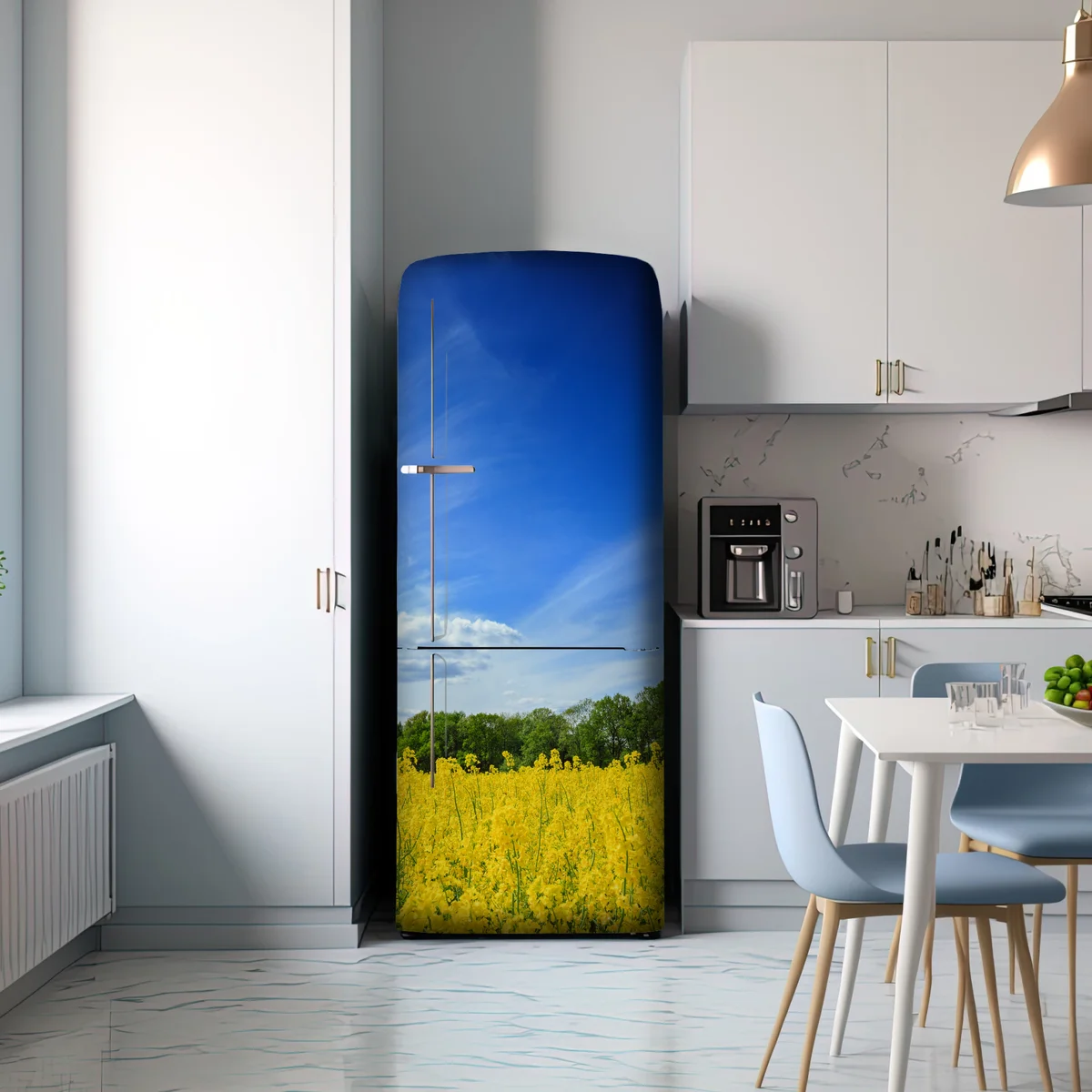 Kühlschrankaufkleber polnisches rapsfeld unter blauem himmel Kühlschrankaufkleber polnisches rapsfeld unter blauem himmel
