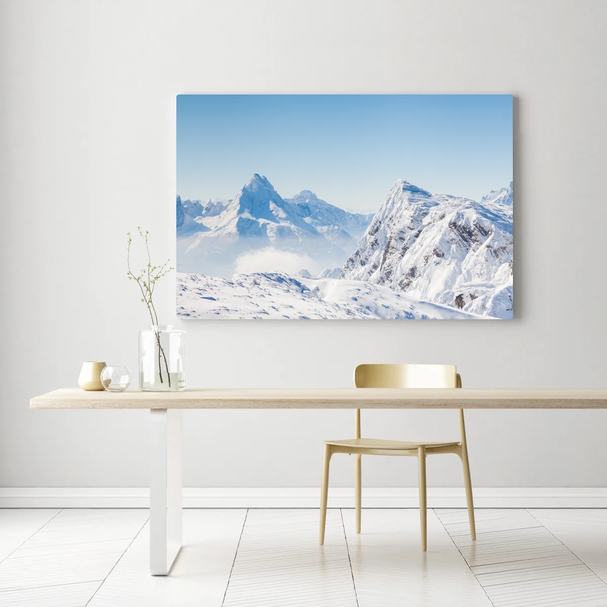 Leinwandbild ruhige panorama verschneiter berge Leinwandbild ruhige panorama verschneiter berge