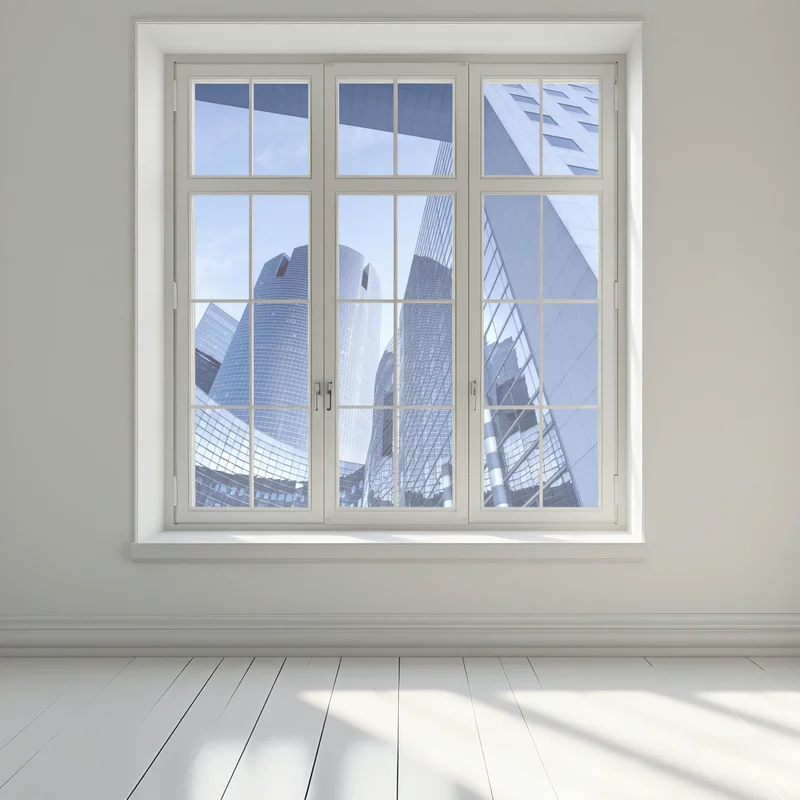 Fensteraufkleber moderne blaue stadtsilhouette