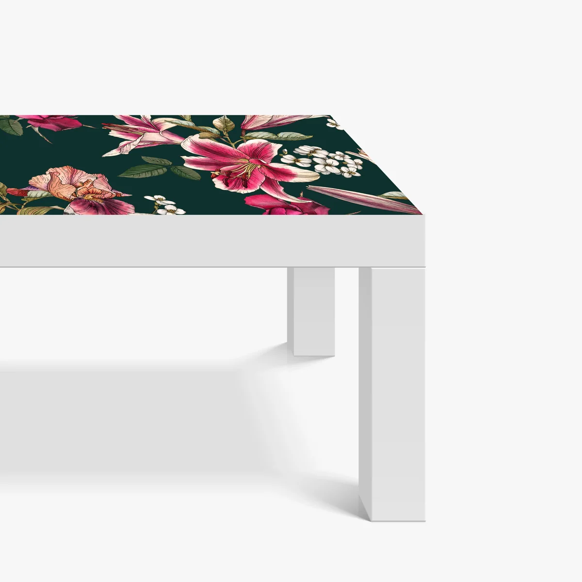 Tischaufkleber und Schreibtischaufkleber vintage botanisches floralmuster auf tiefgrün Tischaufkleber und Schreibtischaufkleber vintage botanisches floralmuster auf tiefgrün