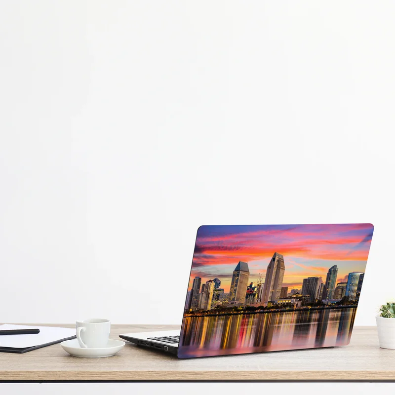 Naklejka na laptopa San Diego zachód słońca panorama miasta Naklejka na laptopa San Diego zachód słońca panorama miasta