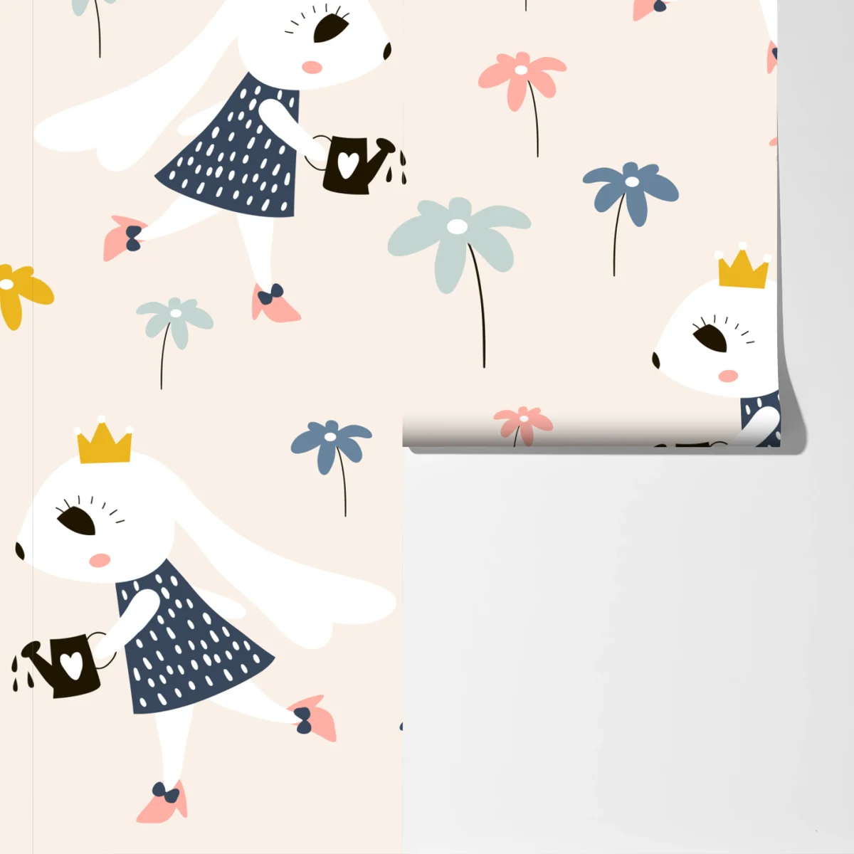 Fototapete muster mit hasenprinzessin Fototapete muster mit hasenprinzessin