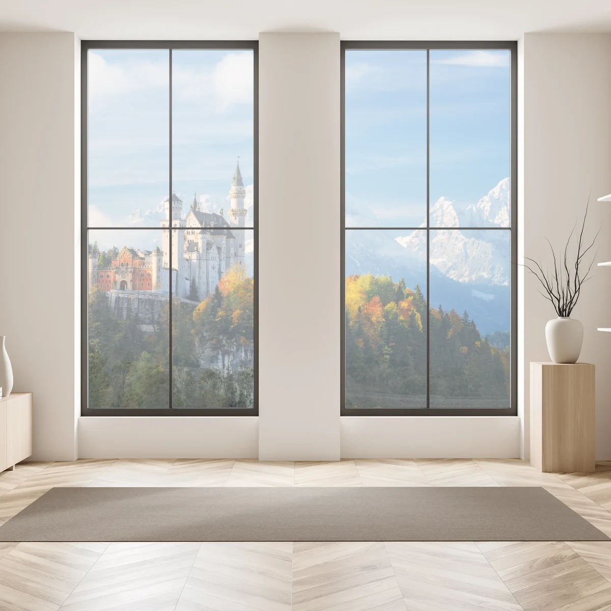 Fensteraufkleber märchenschloss in den Alpen Fensteraufkleber märchenschloss in den Alpen