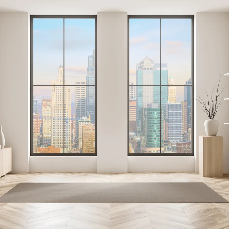 Naklejka na okno panorama Kansas City o zachodzie słońca Naklejka na okno panorama Kansas City o zachodzie słońca