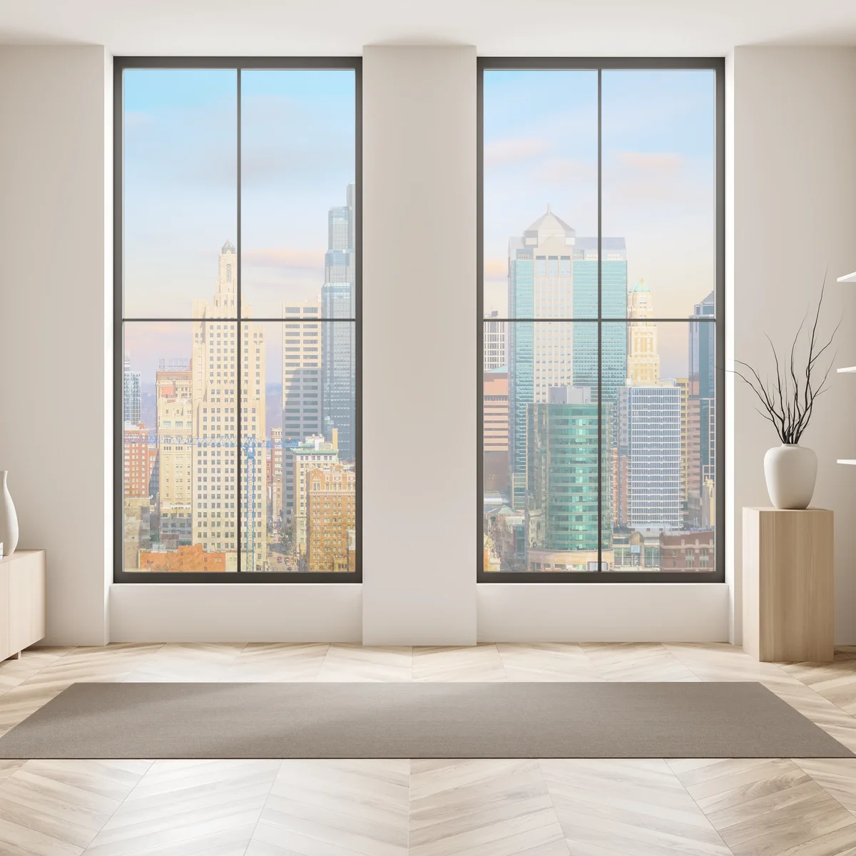 Naklejka na okno panorama Kansas City o zachodzie słońca Naklejka na okno panorama Kansas City o zachodzie słońca