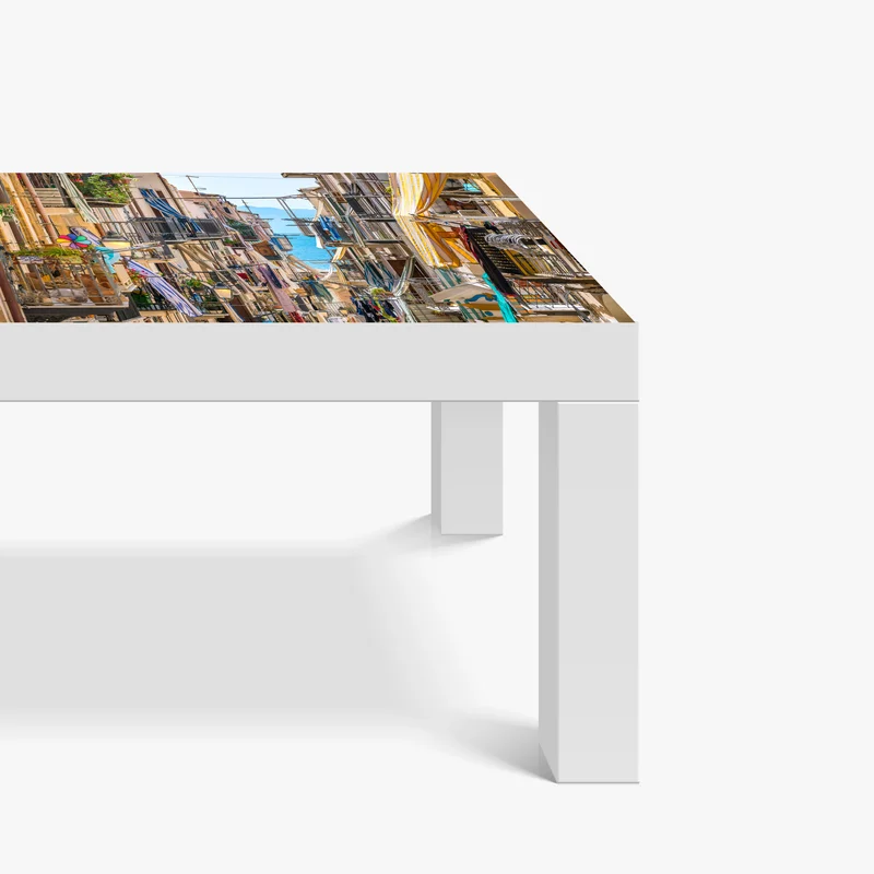 Tischaufkleber und Schreibtischaufkleber sonnige gasse mit meerblick und balkonen