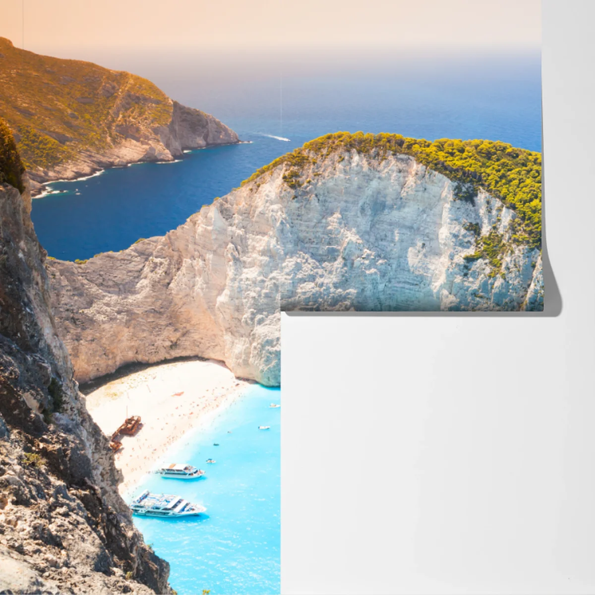 Fototapeta turkusowa zatoka na plaży Navagio, Zakynthos Fototapeta turkusowa zatoka na plaży Navagio, Zakynthos